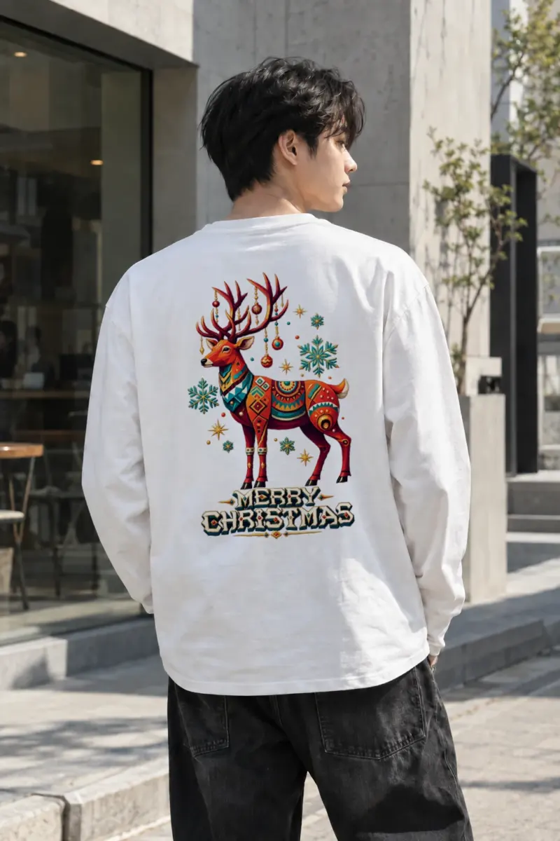 "Merry Christmas Deer" Unisex Longsleeve T-shirt | Gildan 2400