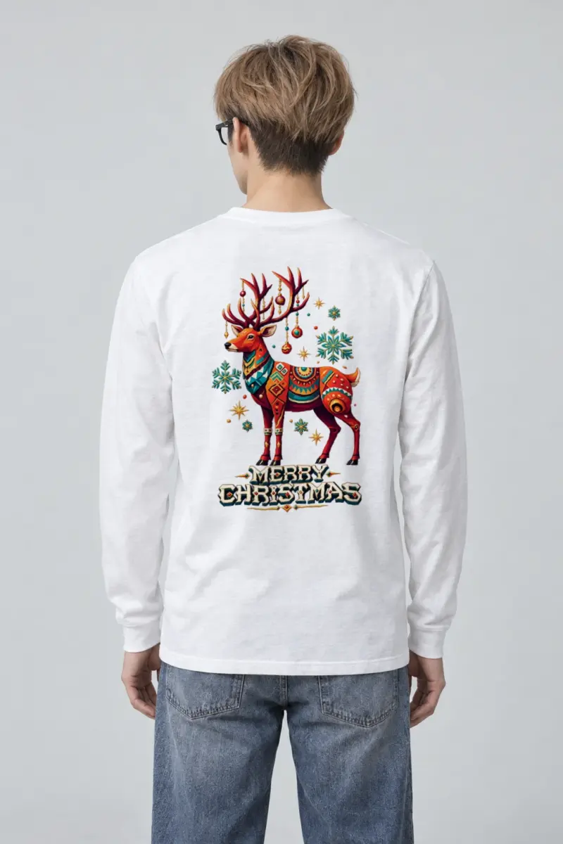 "Merry Christmas Deer" Unisex Longsleeve T-shirt | Gildan 2400