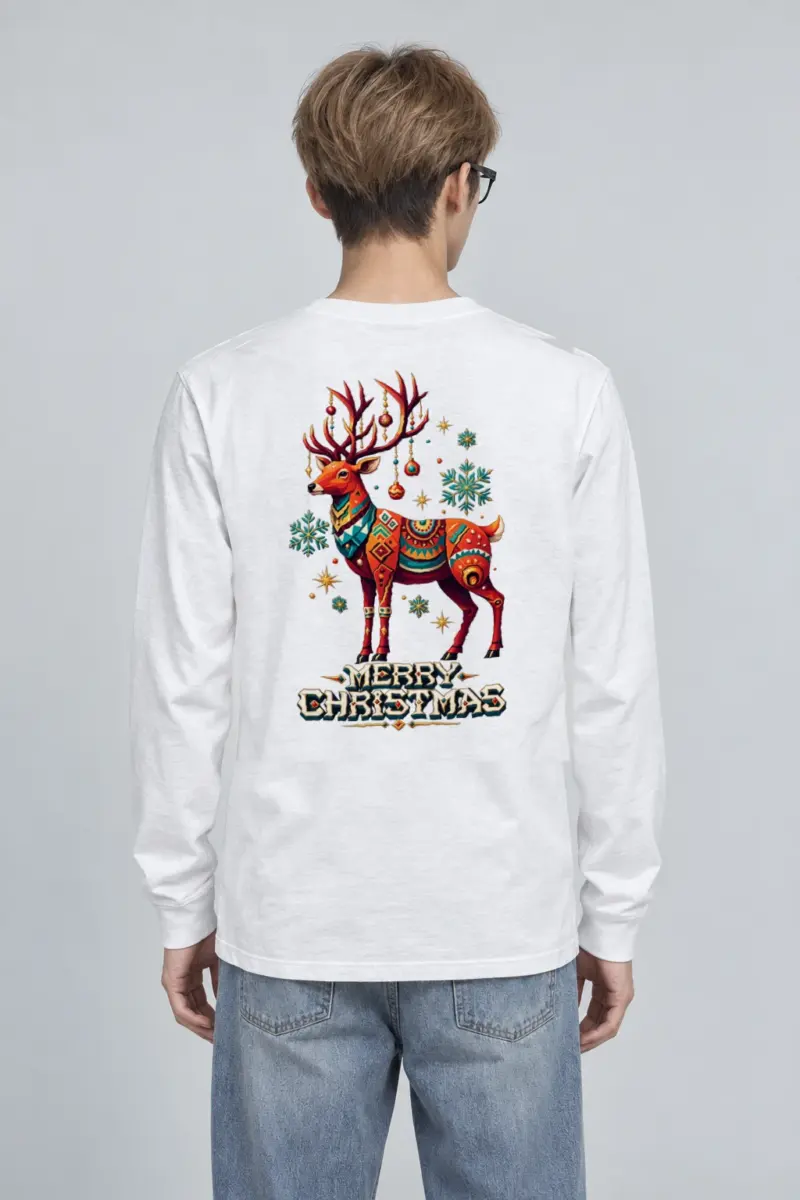 "Merry Christmas Deer" Unisex Longsleeve T-shirt