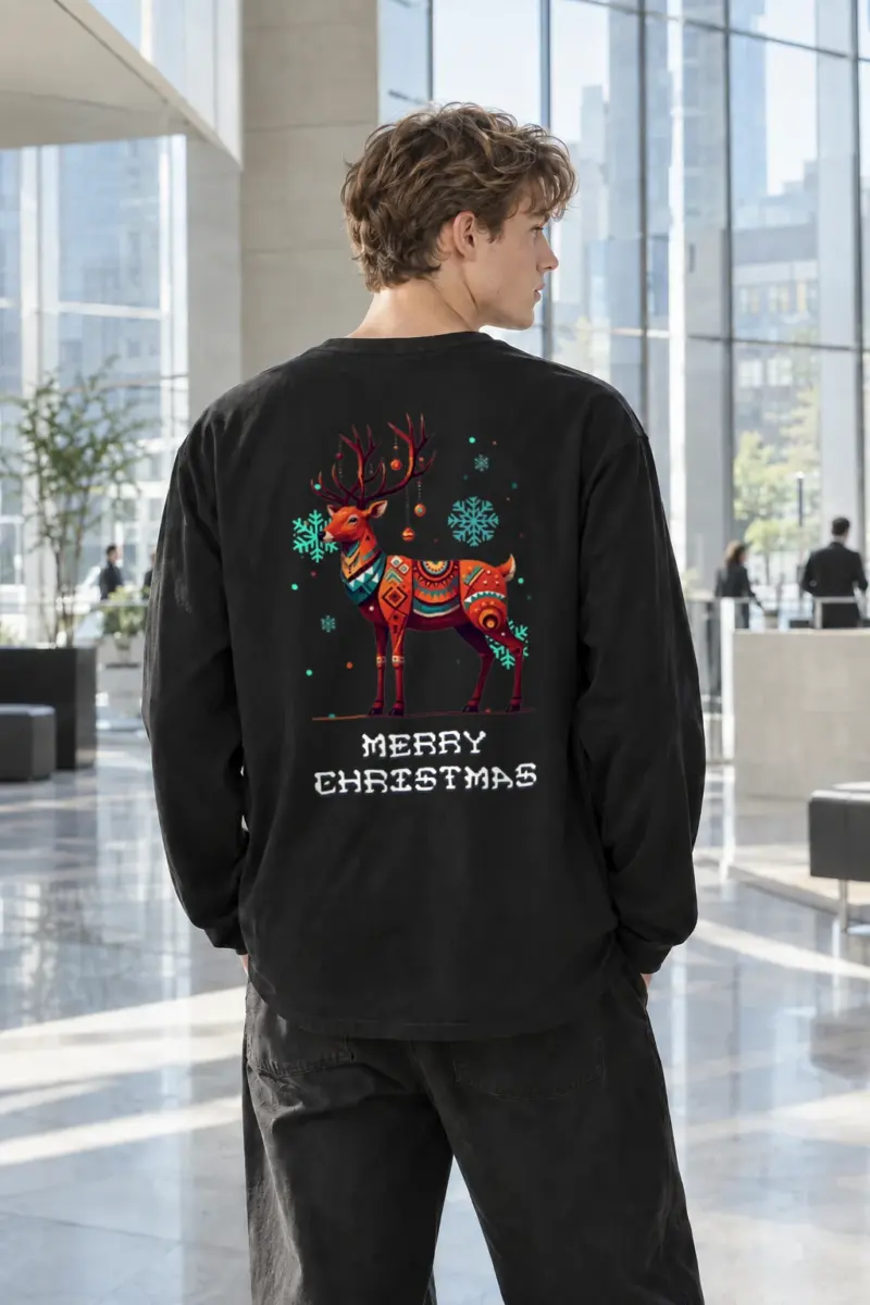 "Merry Christmas Deer" Unisex Longsleeve T-shirt | Gildan 2400