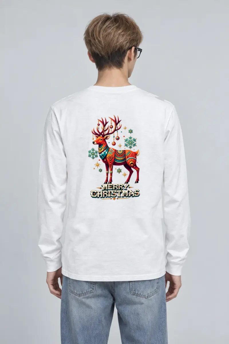"Merry Christmas Deer" Unisex Longsleeve T-shirt