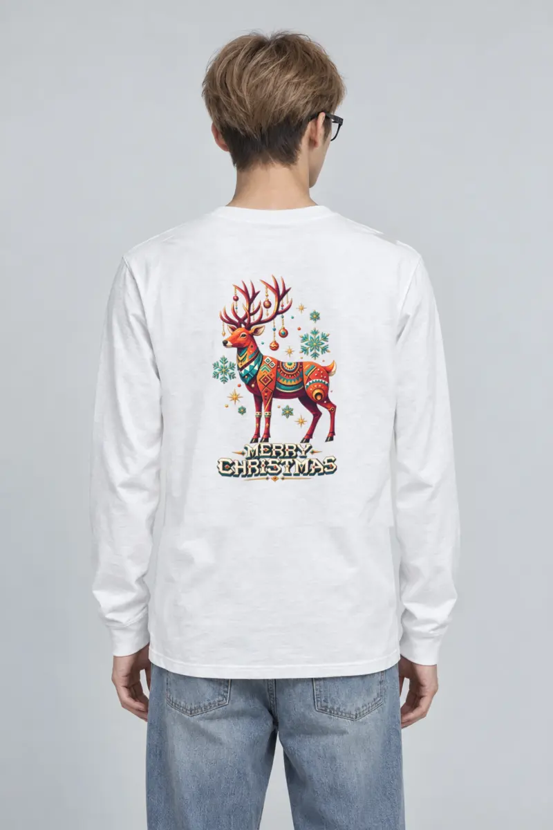 "Merry Christmas Deer" Unisex Longsleeve T-shirt