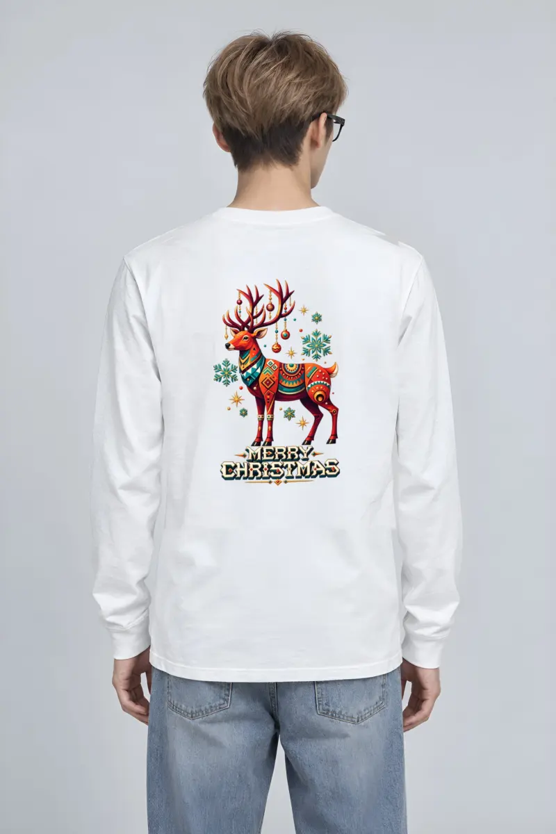 "Merry Christmas Deer" Unisex Longsleeve T-shirt