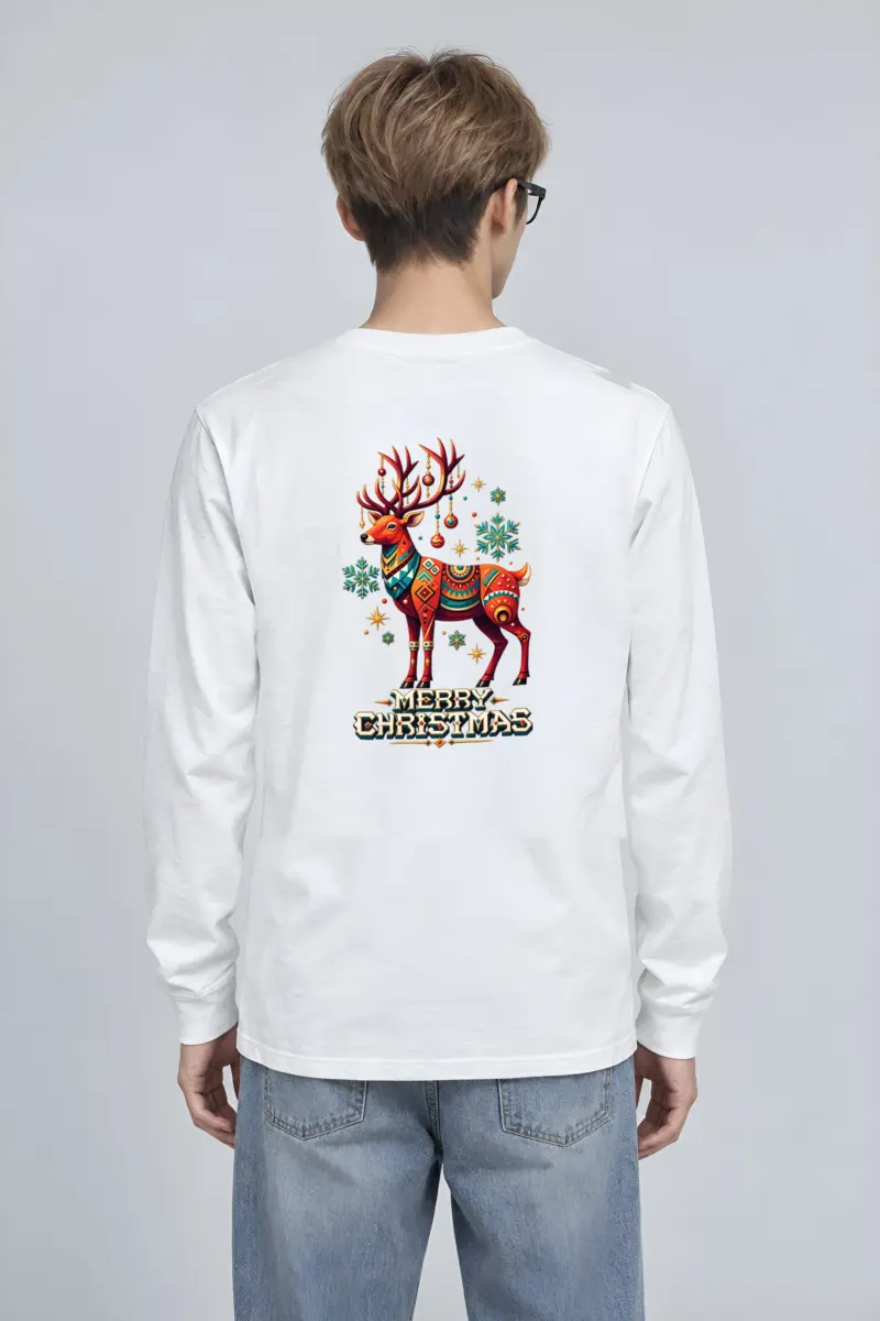 "Merry Christmas Deer" Unisex Longsleeve T-shirt