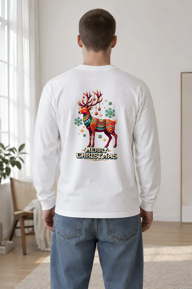 "Merry Christmas Deer" Unisex Longsleeve T-shirt