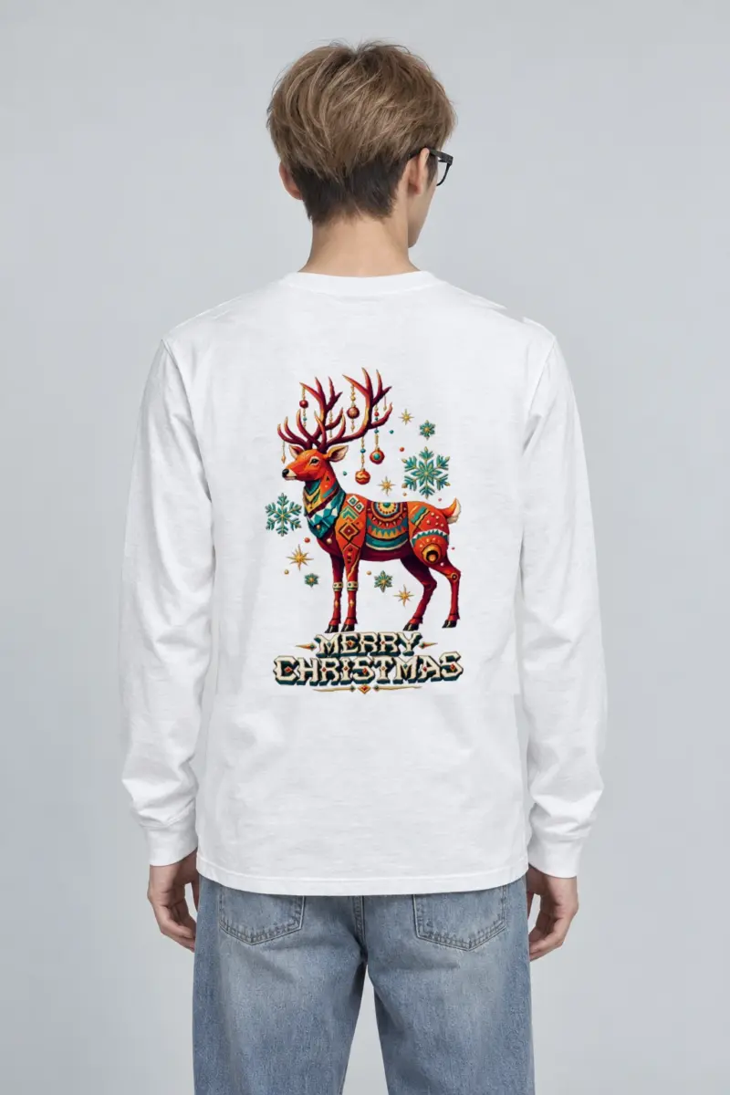 "Merry Christmas Deer" Unisex Longsleeve T-shirt