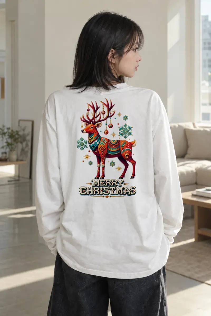 "Merry Christmas Deer" Unisex Longsleeve T-shirt | Gildan 2400