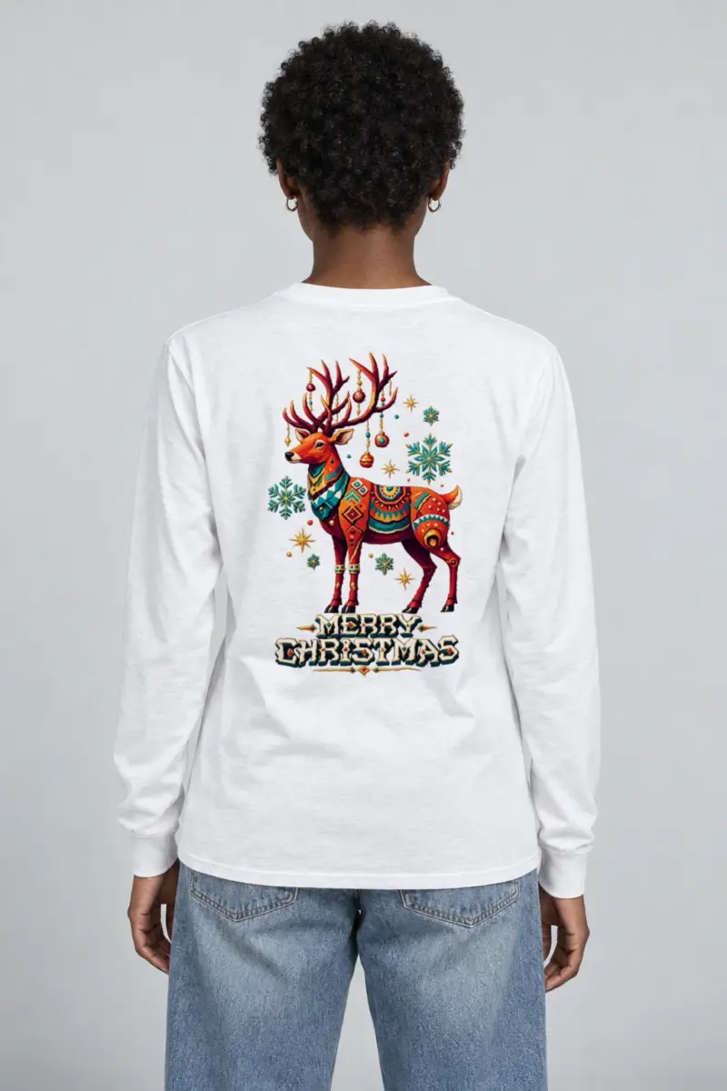 "Merry Christmas Deer" Unisex Longsleeve T-shirt | Gildan 2400