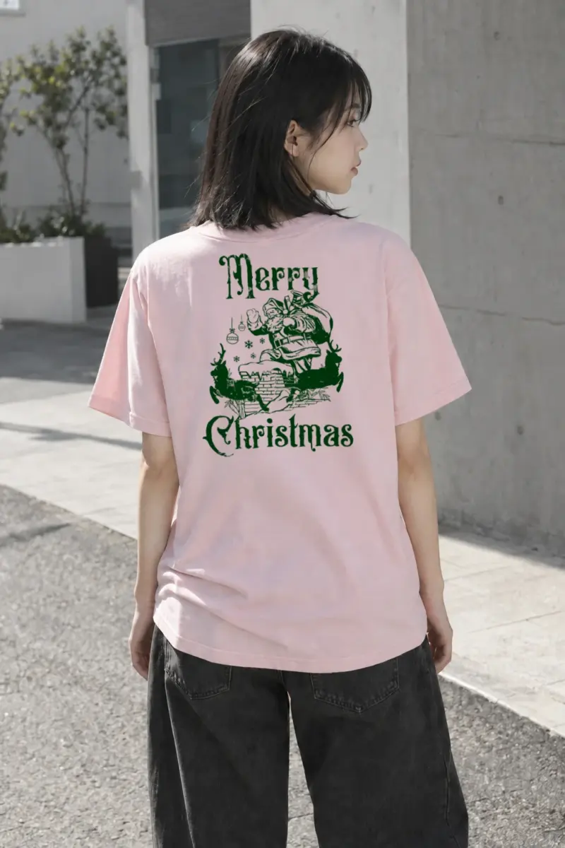 "Merry Christmas" Heavyweight Unisex Crewneck T-shirt | Gildan 5000