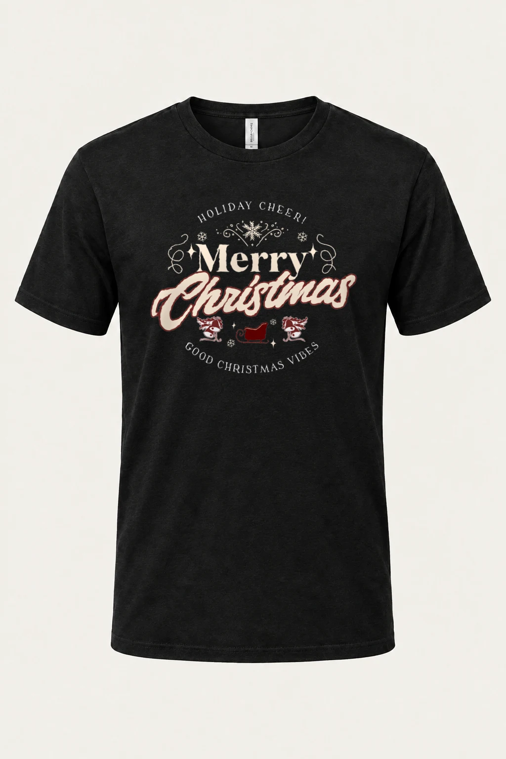 "Merry Christmas" Heavyweight Unisex Crewneck T-shirt | Gildan 5000