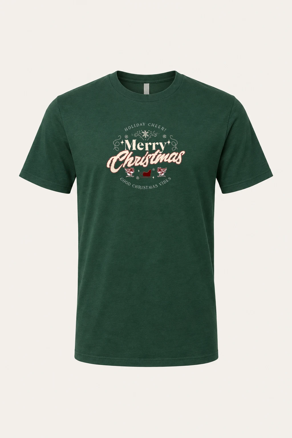 "Merry Christmas" Heavyweight Unisex Crewneck T-shirt | Gildan 5000