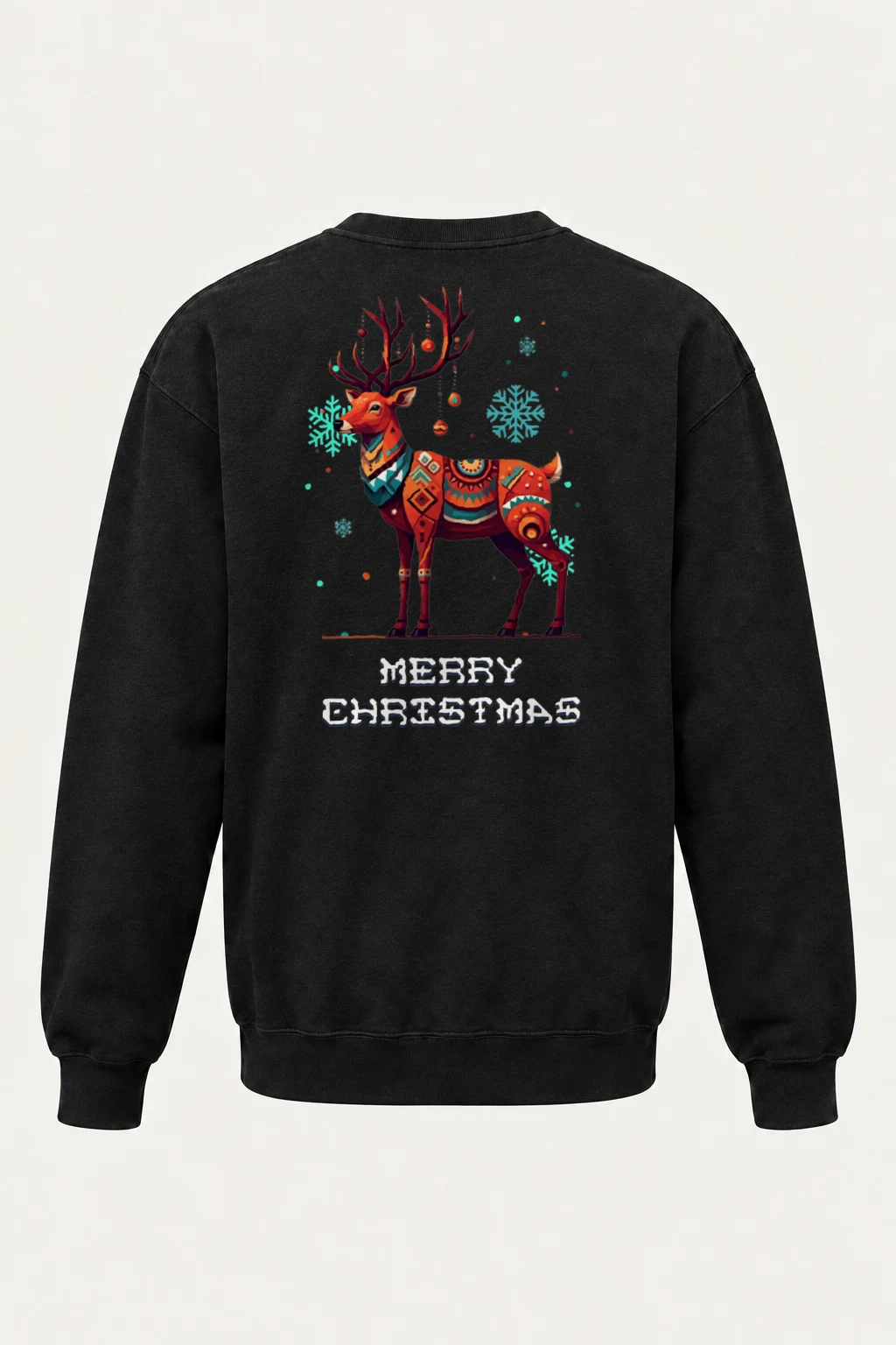 "Merry Christmas Reindeer" Heavy Blend Unisex Crewneck Sweatshirt | Gildan 18000