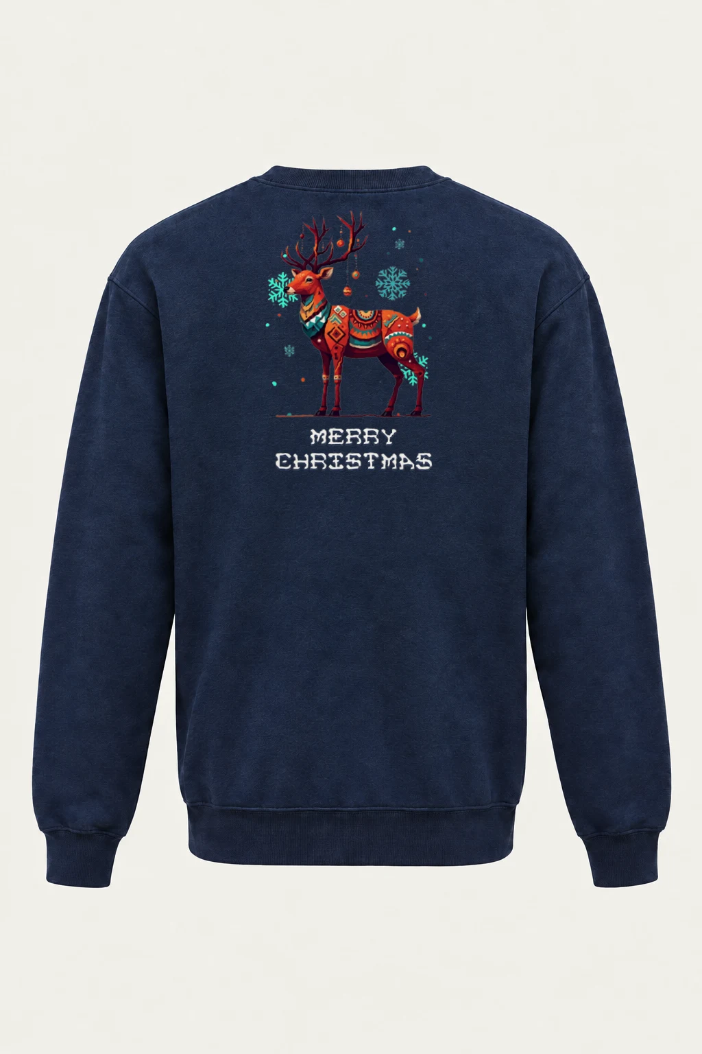"Merry Christmas Reindeer" Heavy Blend Unisex Crewneck Sweatshirt | Gildan 18000