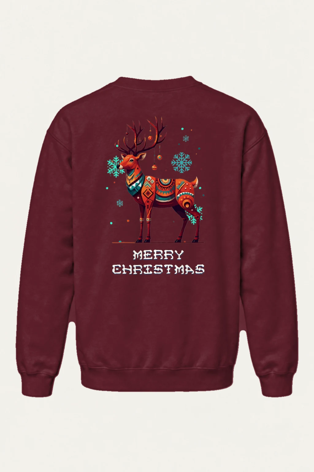 "Merry Christmas Reindeer" Heavy Blend Unisex Crewneck Sweatshirt | Gildan 18000