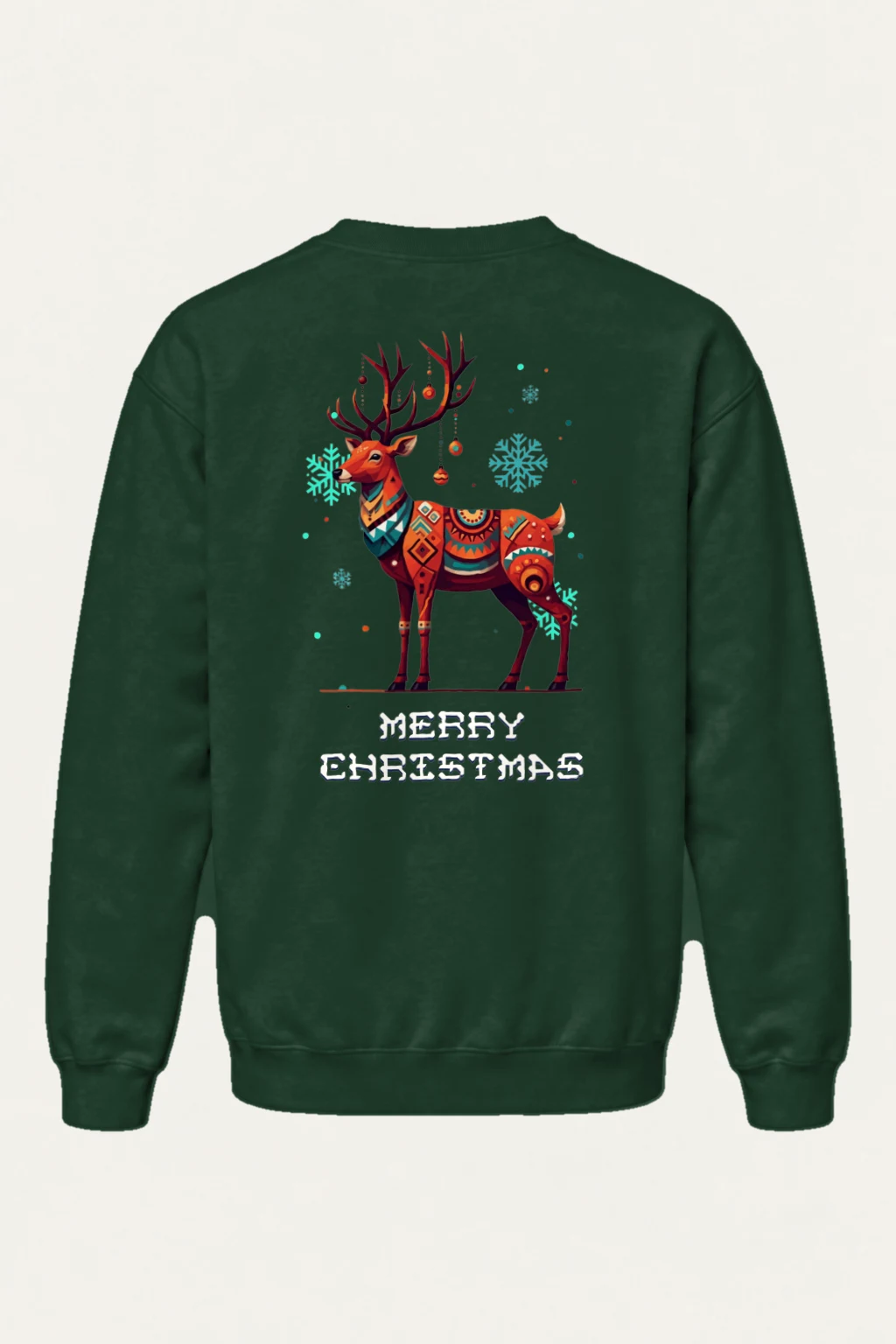 "Merry Christmas Reindeer" Heavy Blend Unisex Crewneck Sweatshirt | Gildan 18000
