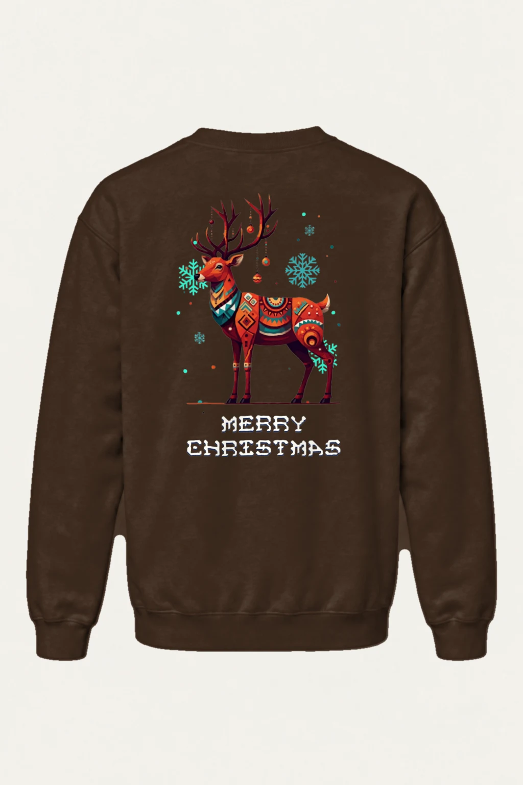 "Merry Christmas Reindeer" Heavy Blend Unisex Crewneck Sweatshirt | Gildan 18000