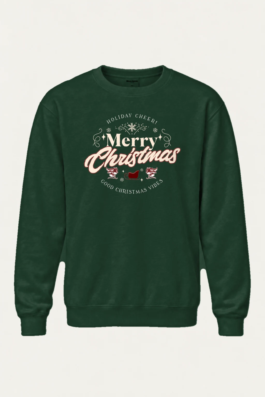 "Merry Christmas Sleigh" Heavy Blend Unisex Crewneck Sweatshirt | Gildan 18000