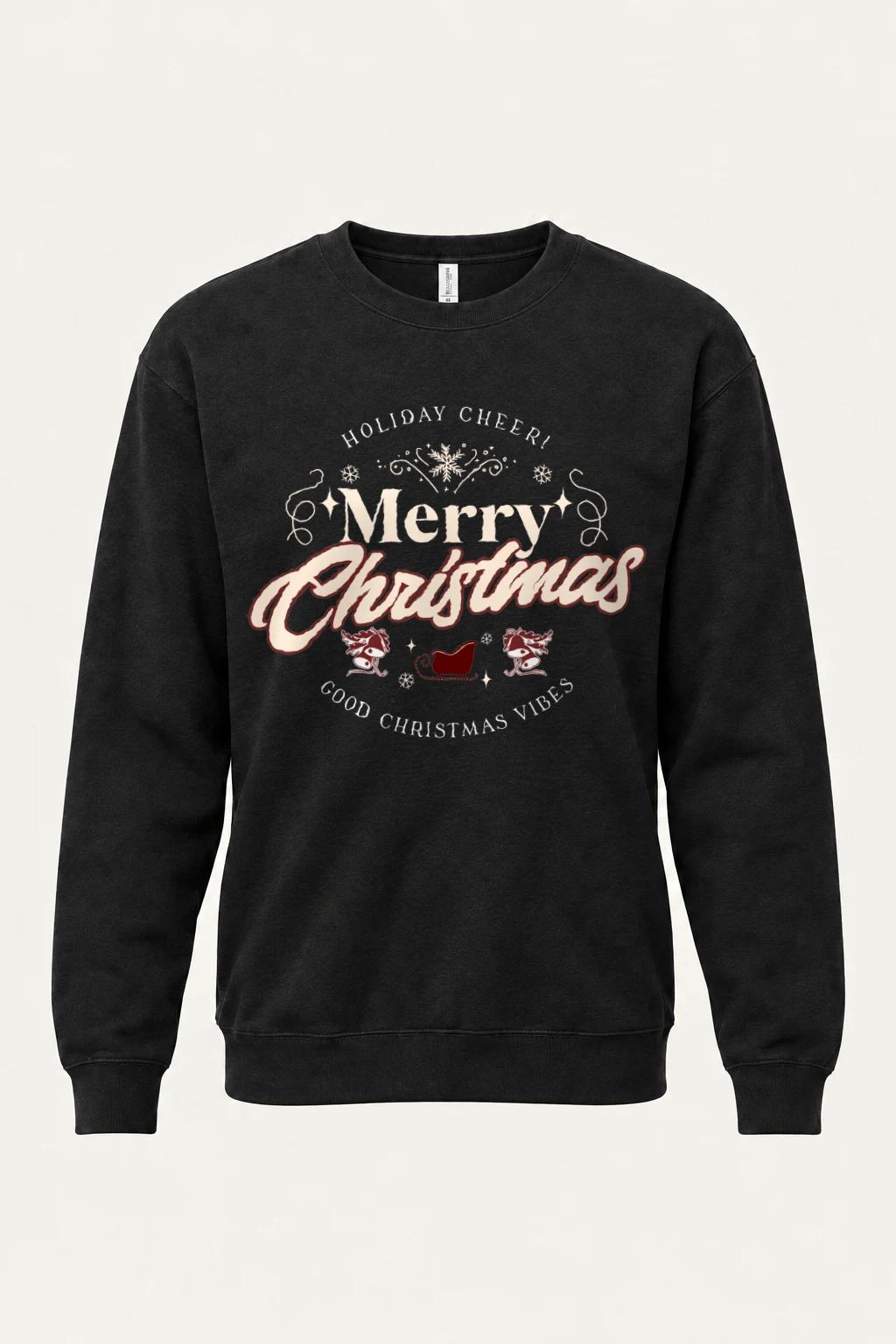 "Merry Christmas Sleigh" Heavy Blend Unisex Crewneck Sweatshirt | Gildan 18000