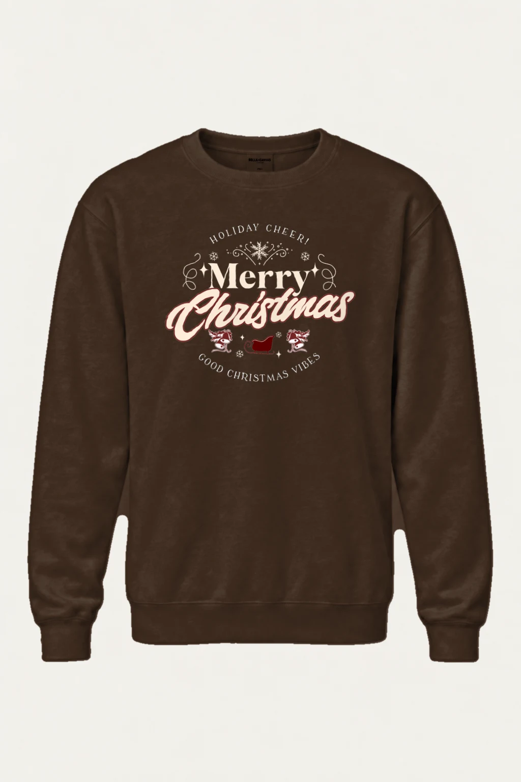 "Merry Christmas Sleigh" Heavy Blend Unisex Crewneck Sweatshirt | Gildan 18000