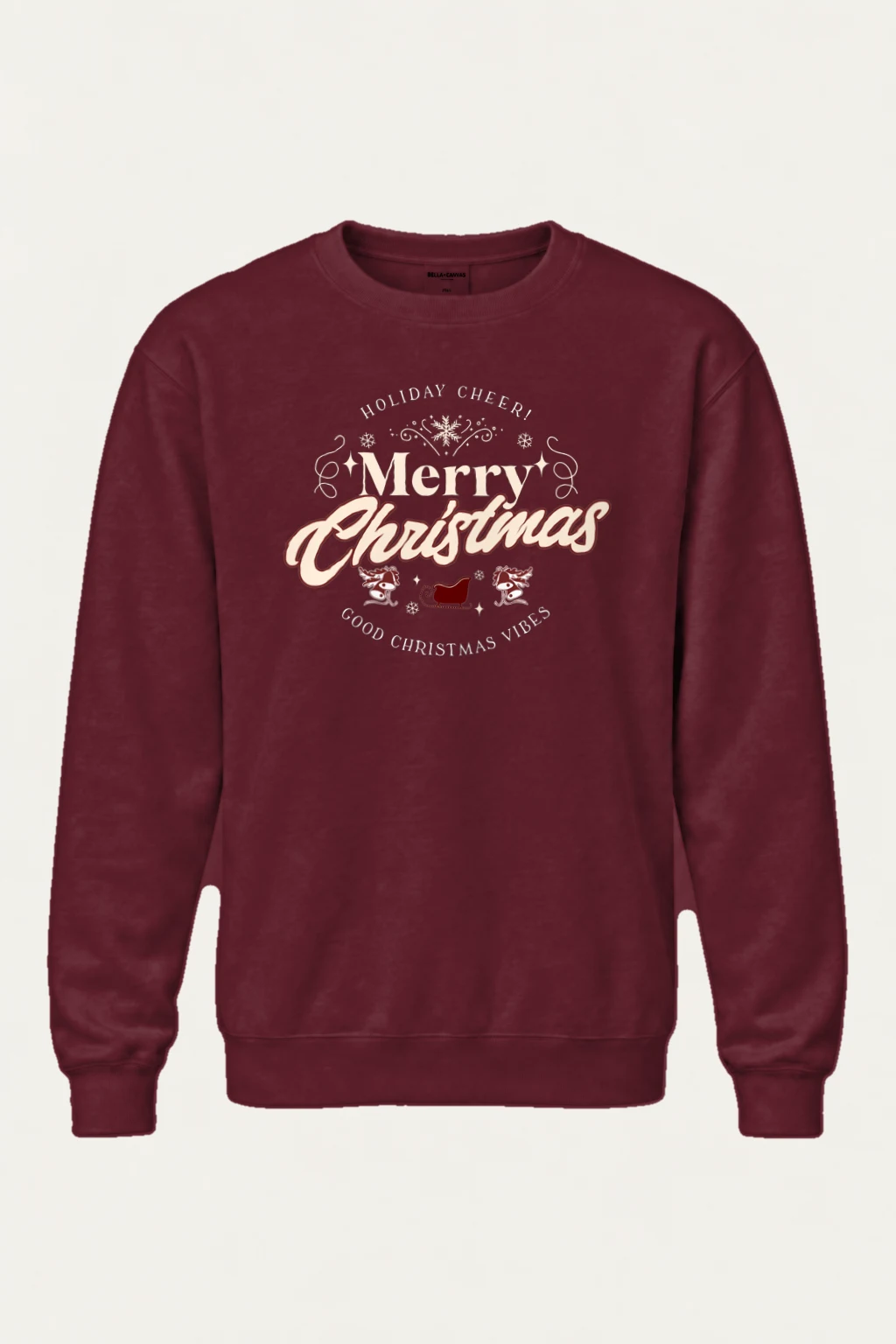 "Merry Christmas Sleigh" Heavy Blend Unisex Crewneck Sweatshirt | Gildan 18000