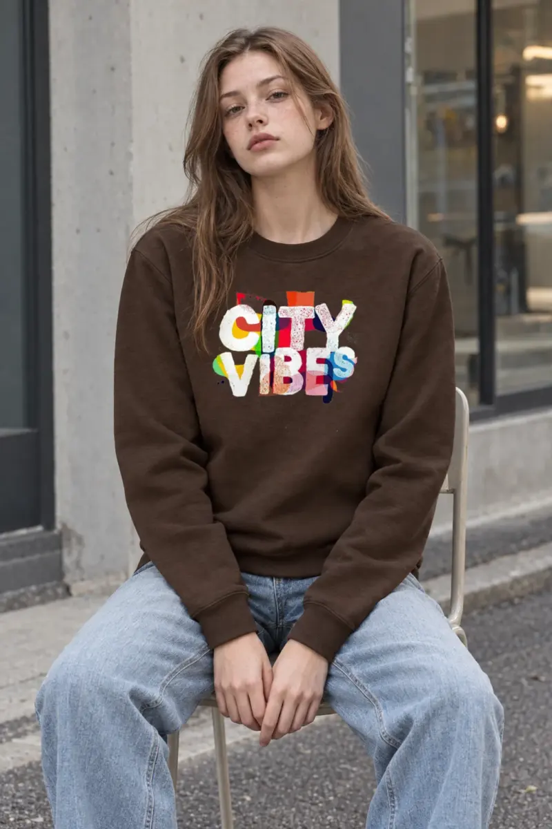 "Metro Pop Letters" Heavy Blend Unisex Crewneck Sweatshirt | Gildan 18000