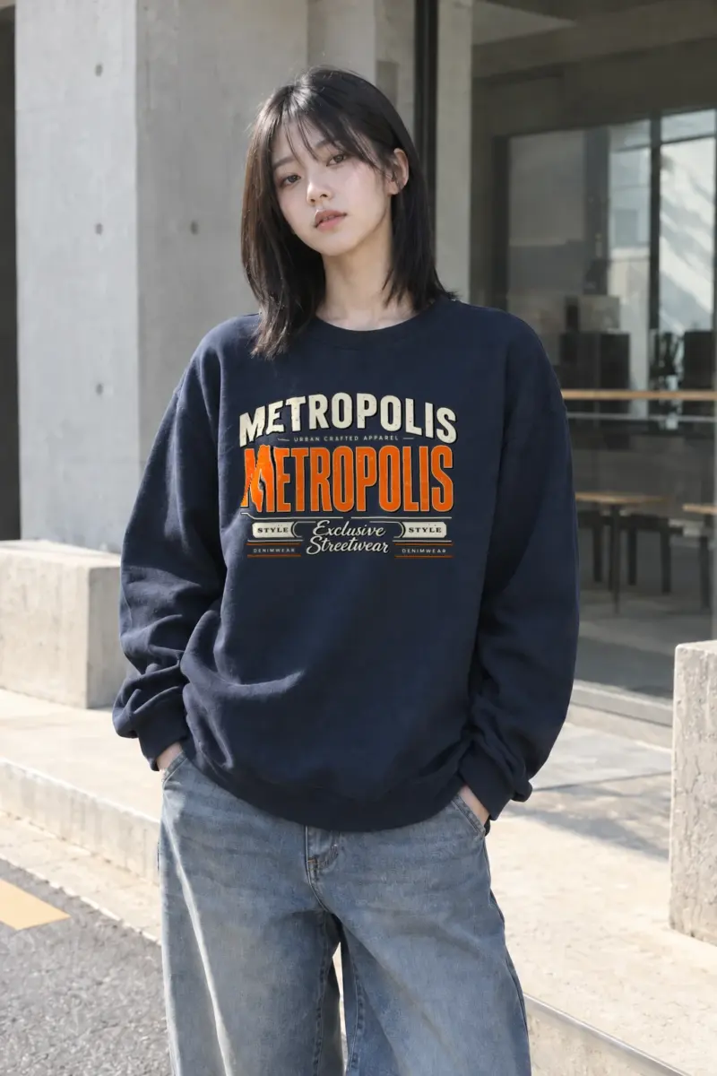 "Metropolis Streetwear Emblem" Heavy Blend Unisex Crewneck Sweatshirt | Gildan 18000