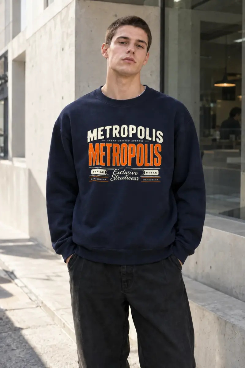 "Metropolis Streetwear Emblem" Heavy Blend Unisex Crewneck Sweatshirt | Gildan 18000