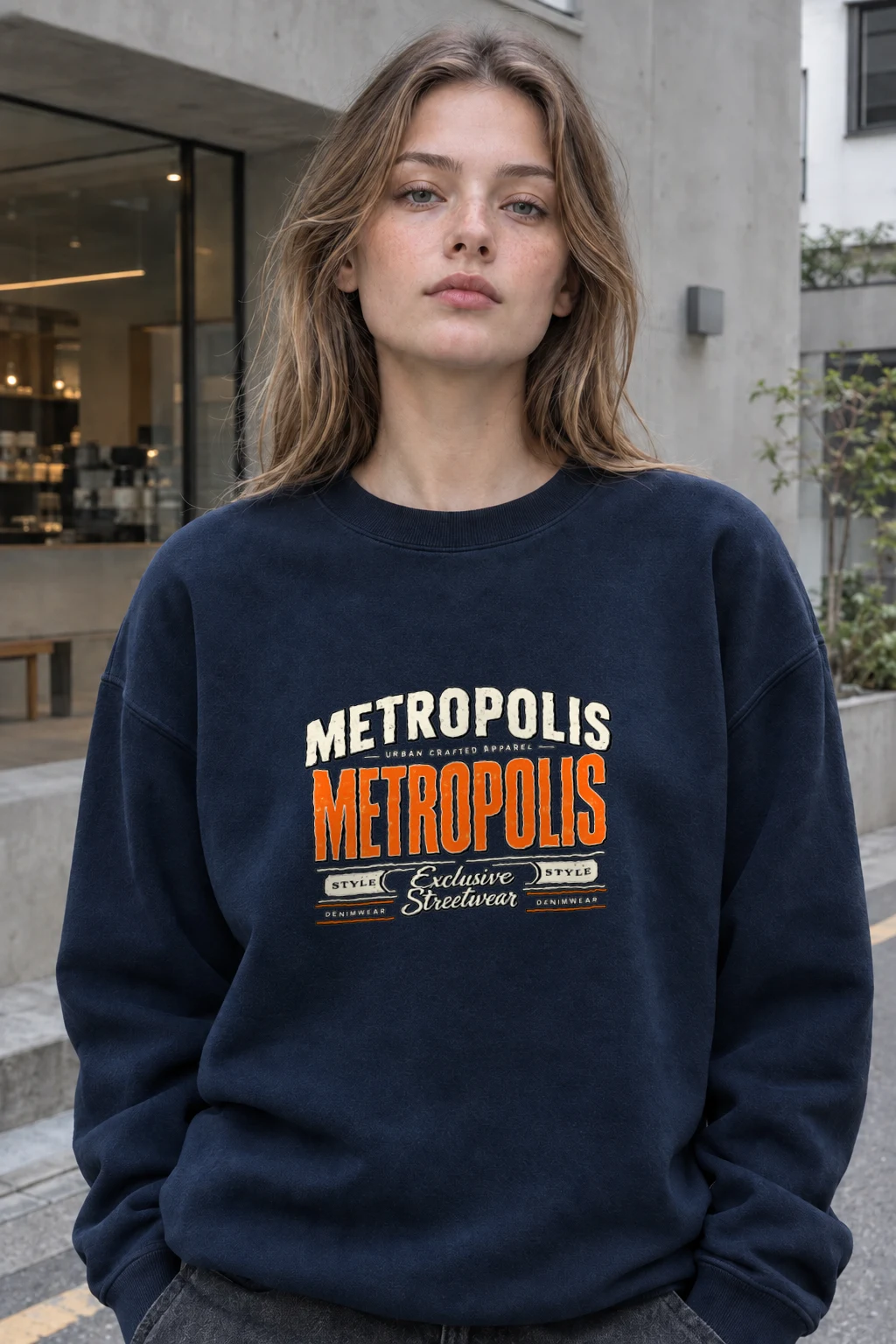 "Metropolis Streetwear Emblem" Heavy Blend Unisex Crewneck Sweatshirt | Gildan 18000