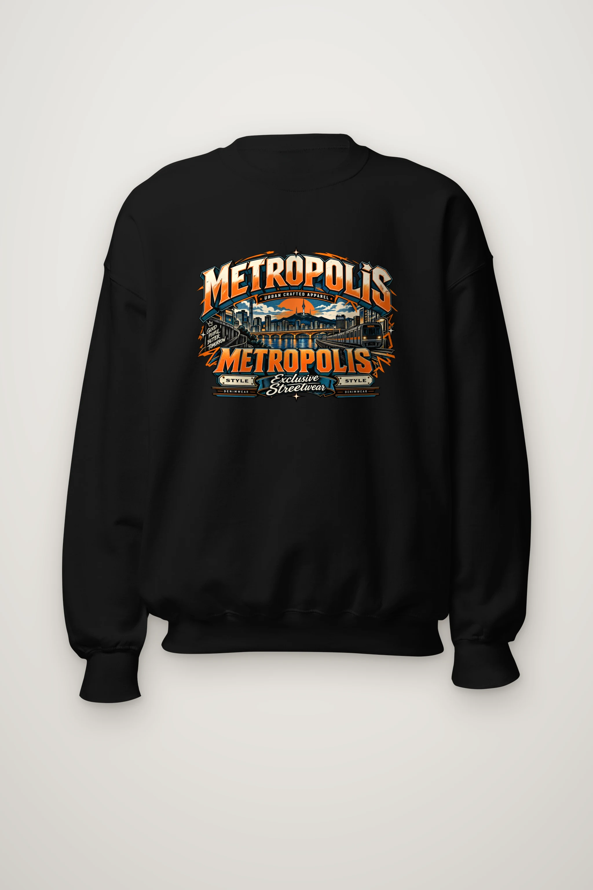 "Metropolis Urban Scene" Heavy Blend Unisex Crewneck Sweatshirt