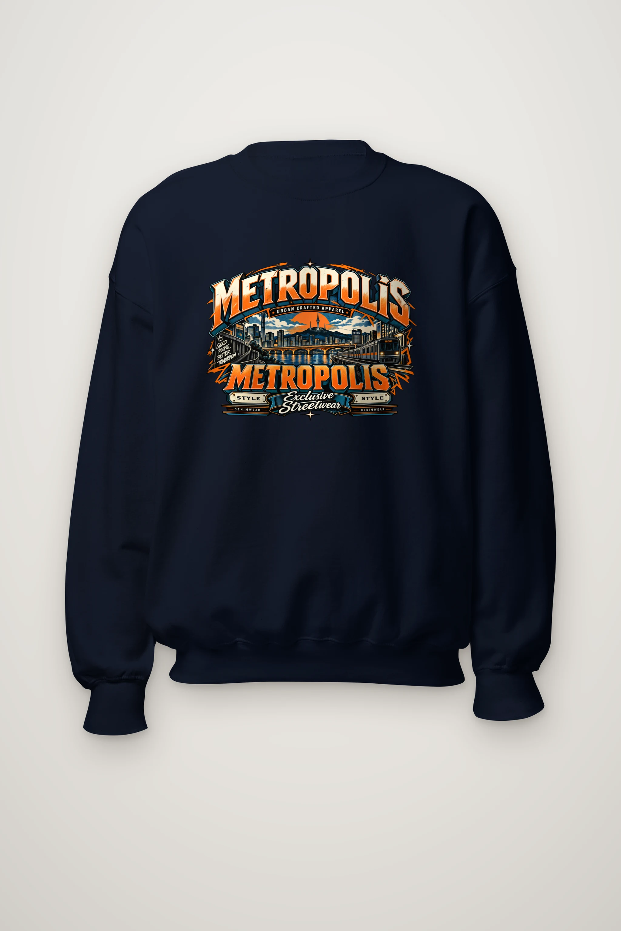 "Metropolis Urban Scene" Heavy Blend Unisex Crewneck Sweatshirt