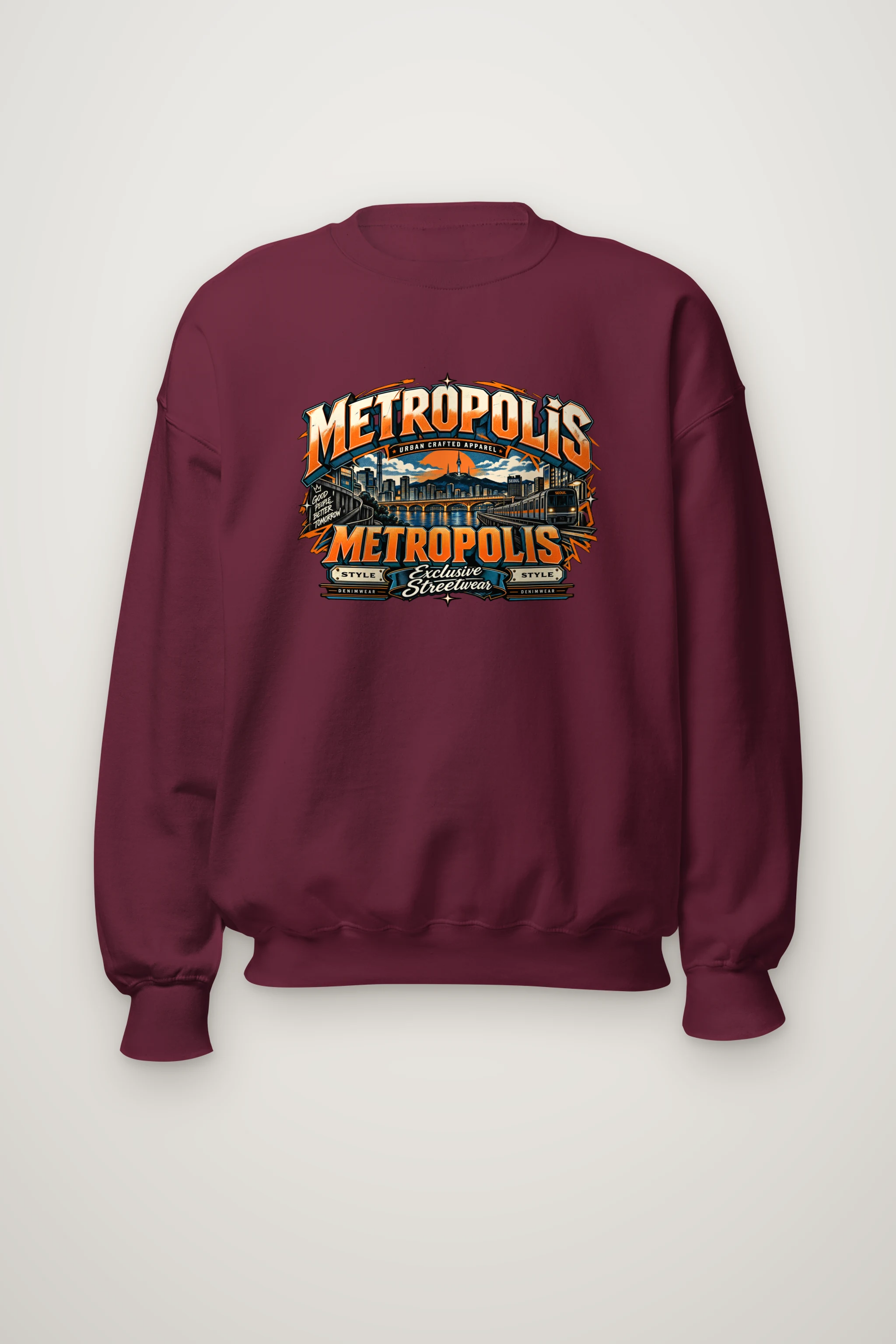 "Metropolis Urban Scene" Heavy Blend Unisex Crewneck Sweatshirt
