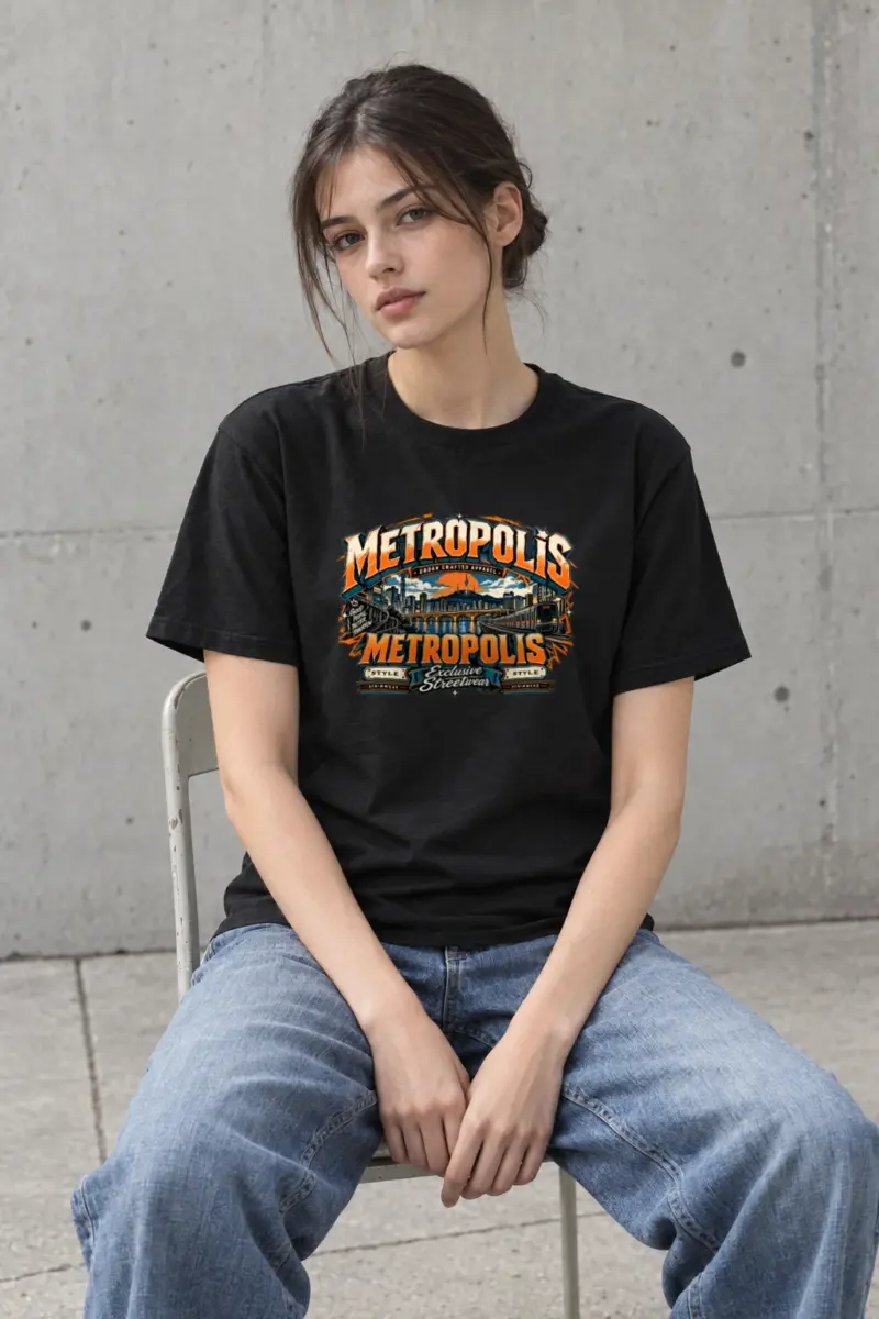 "Metropolis Seoul Panorama" Heavyweight Unisex Crewneck T-shirt