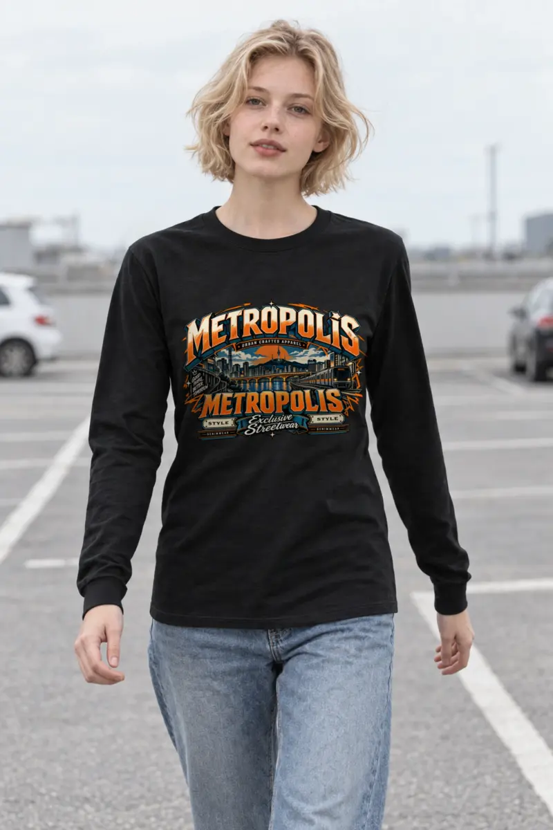 "Seoul Skyline Streetwear" Unisex Longsleeve T-shirt