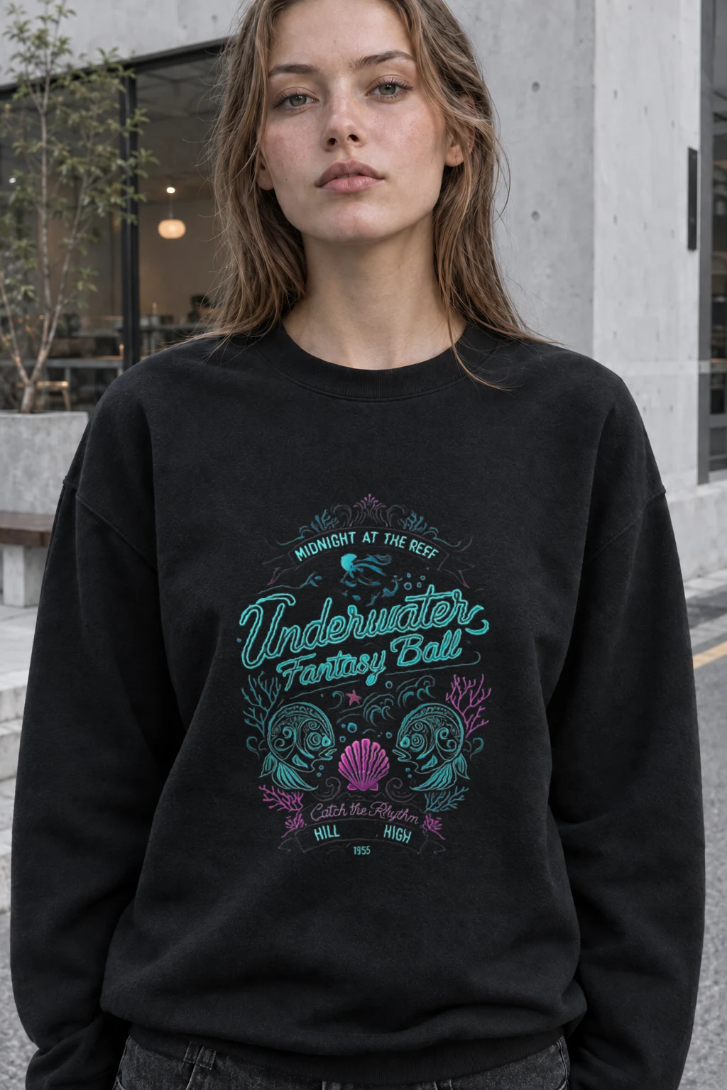 "Midnight At The Reef" Heavy Blend Unisex Crewneck Sweatshirt | Gildan 18000