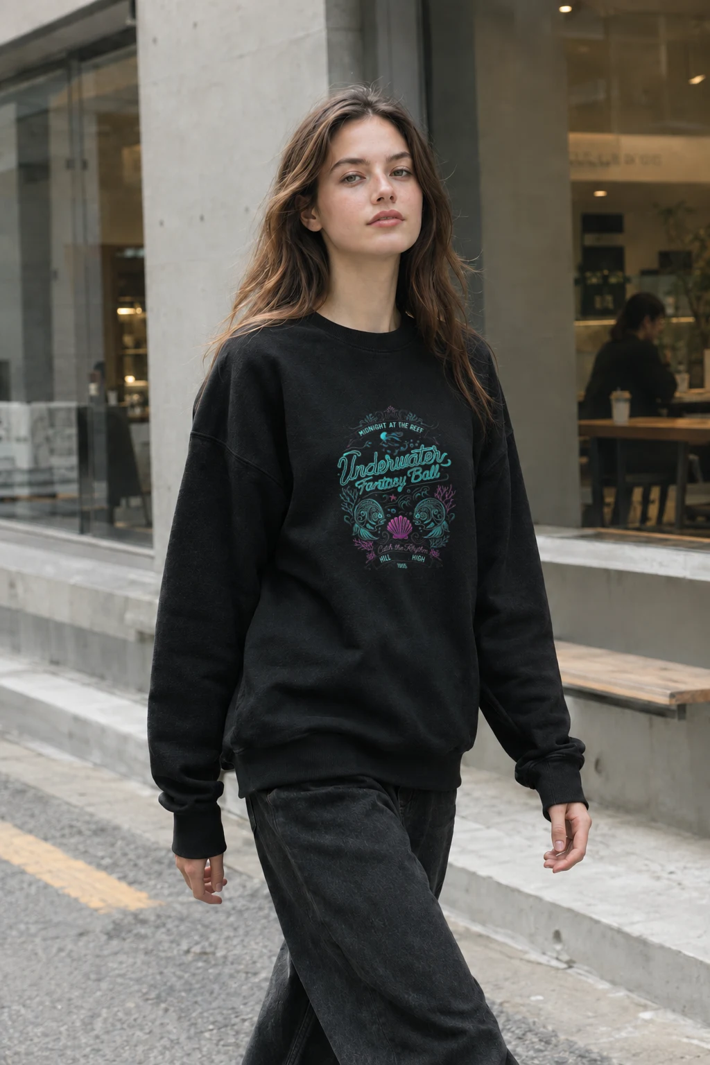 "Midnight At The Reef" Heavy Blend Unisex Crewneck Sweatshirt | Gildan 18000