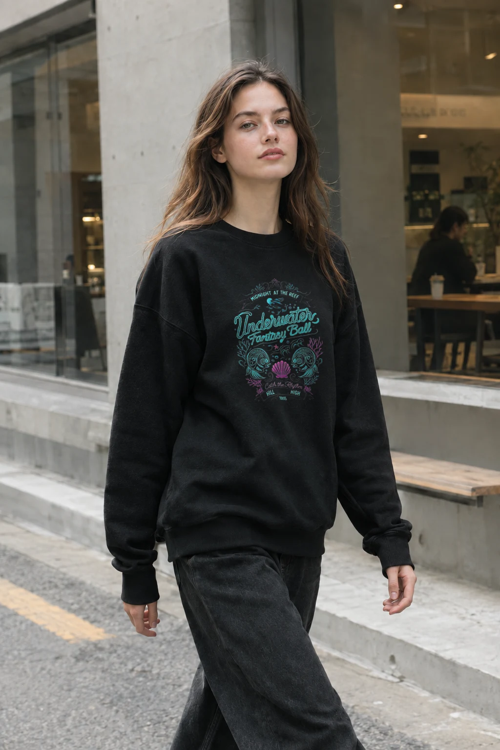 "Midnight At The Reef" Heavy Blend Unisex Crewneck Sweatshirt | Gildan 18000