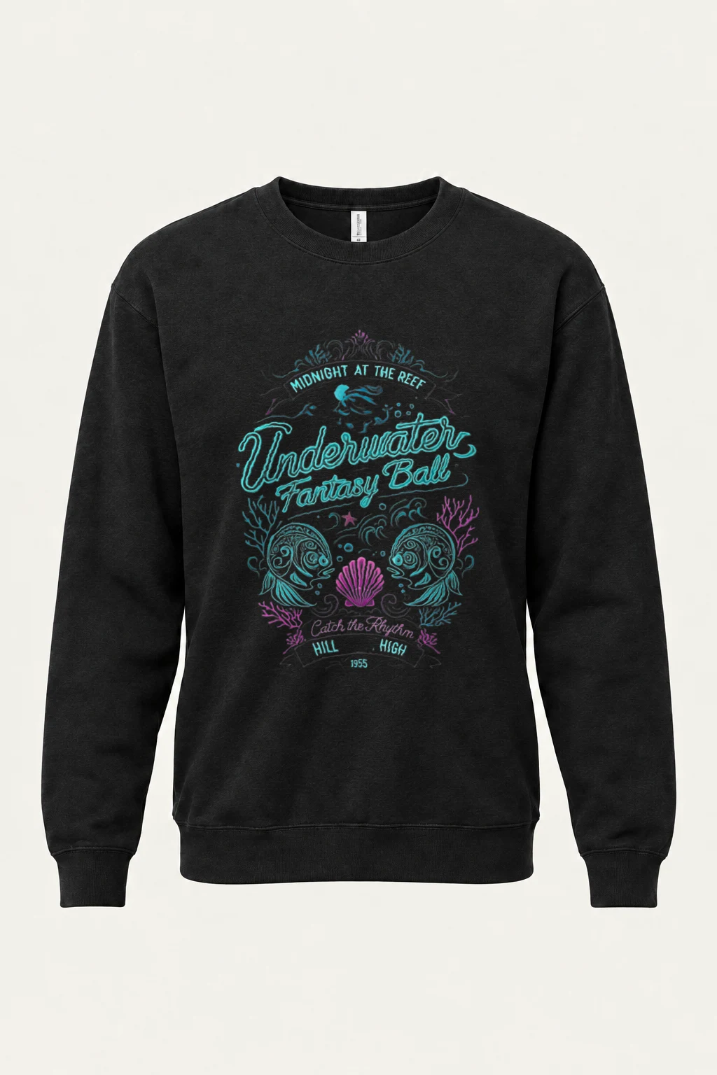 "Midnight At The Reef" Heavy Blend Unisex Crewneck Sweatshirt | Gildan 18000