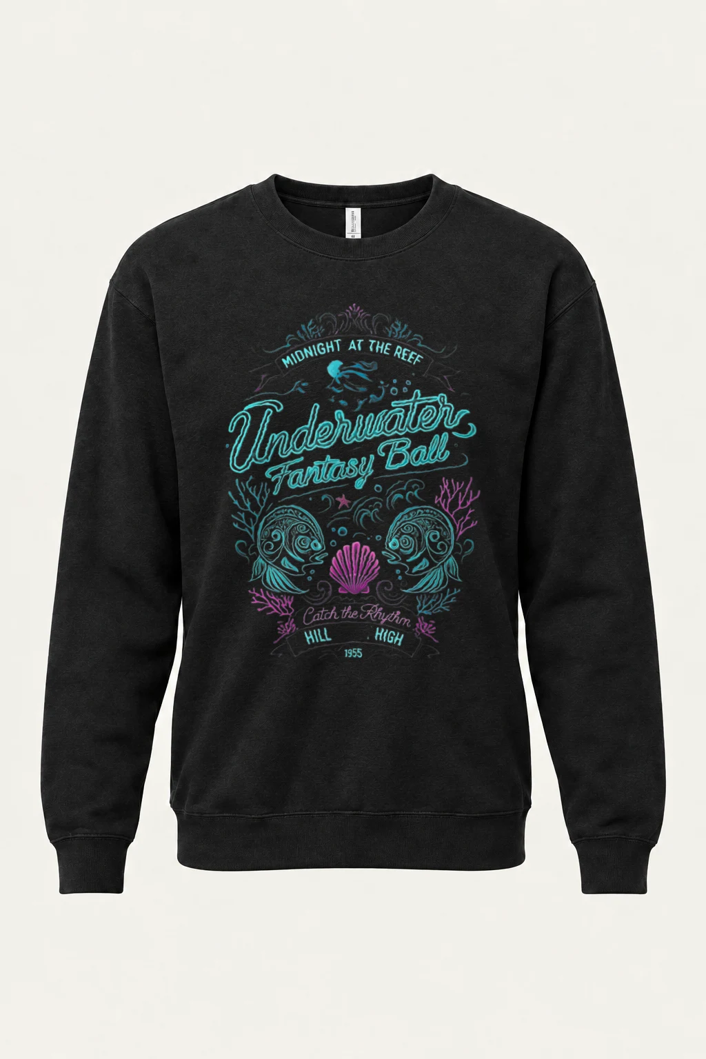 "Midnight At The Reef" Heavy Blend Unisex Crewneck Sweatshirt | Gildan 18000