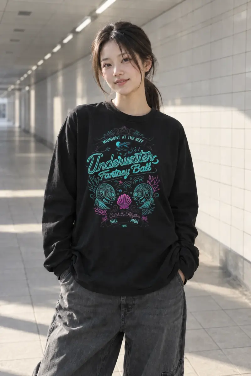 “Midnight At The Reef” Unisex Longsleeve T-shirt | Gildan 2400