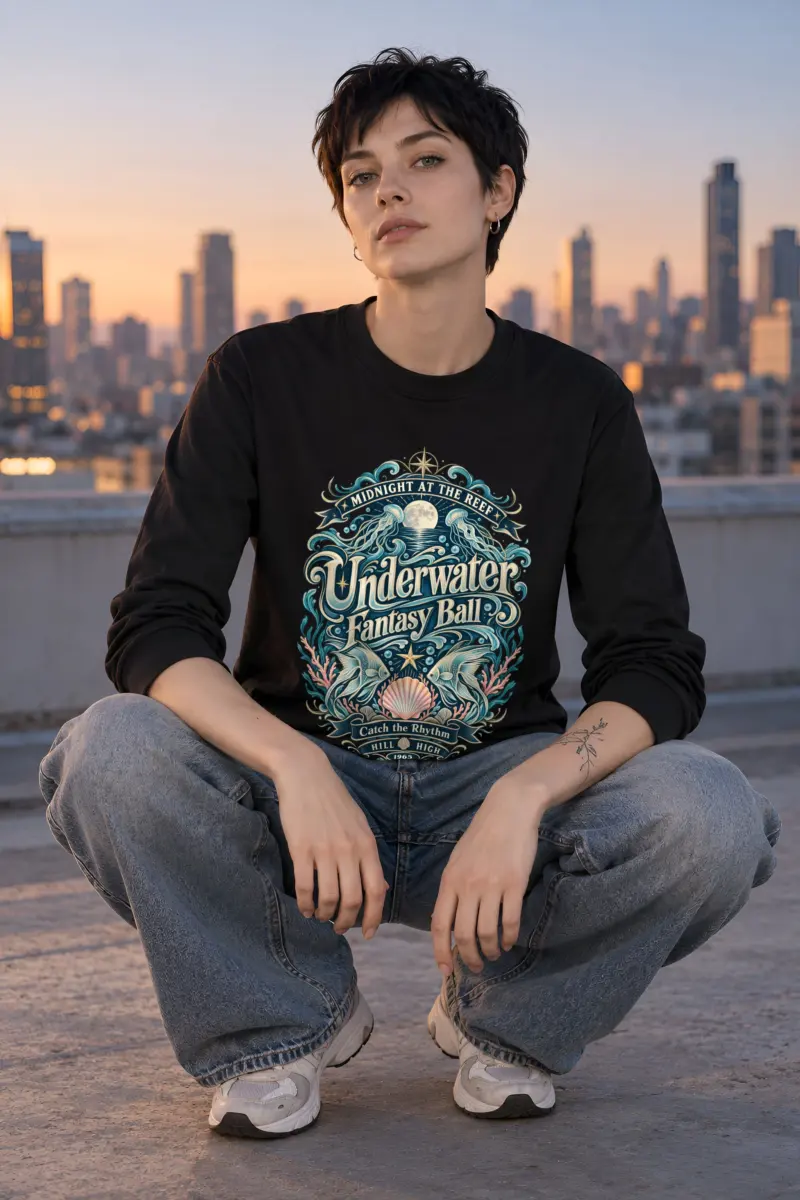 "Midnight At The Reef" Unisex Longsleeve T-shirt