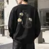 "Midnight Bloom Cat" Heavy Blend Unisex Crewneck Sweatshirt | Gildan 18000