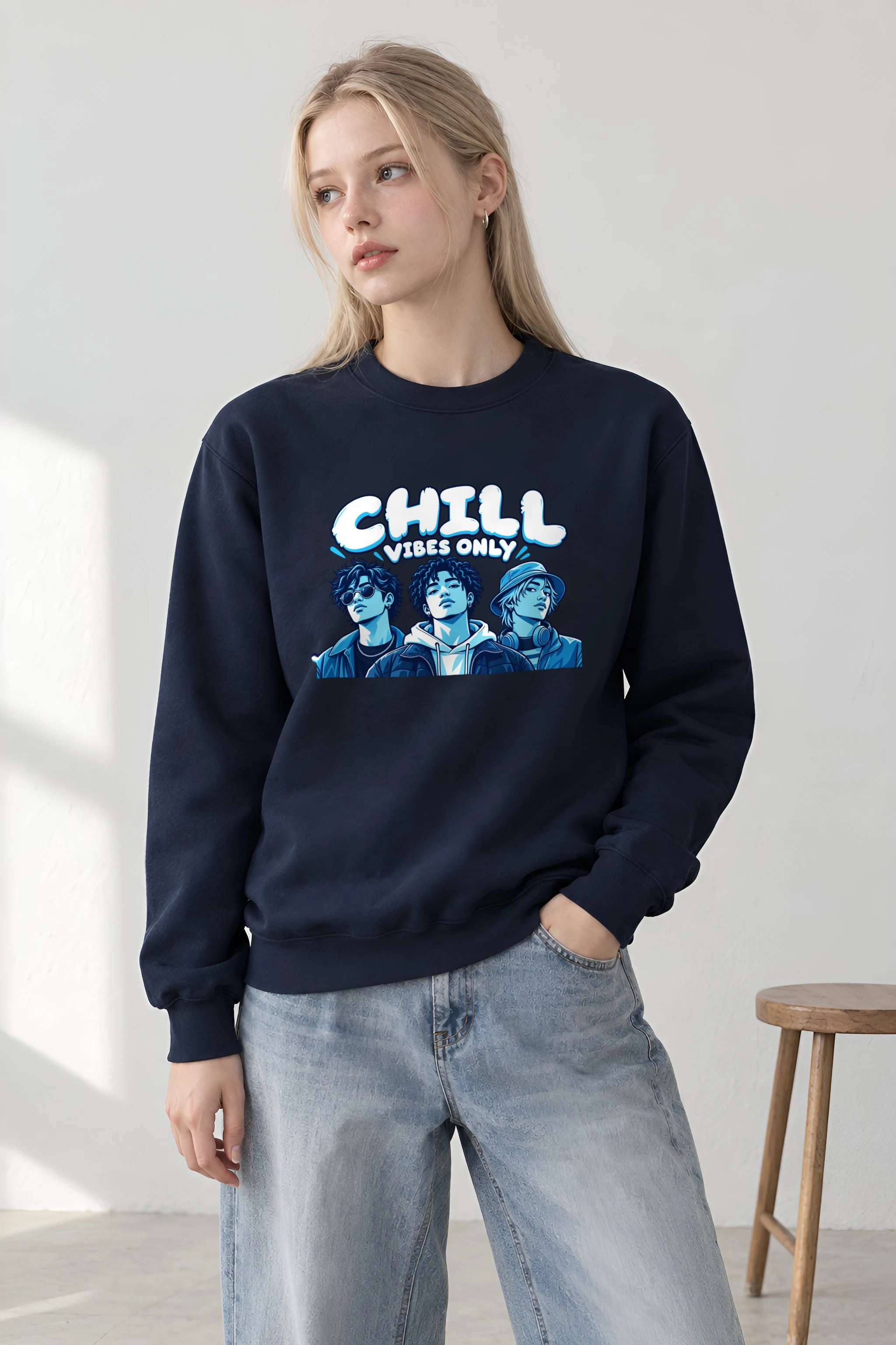 "Midnight Blue Trio" 1 Crewneck Sweatshirt
