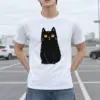"Midnight Cat" Heavyweight Unisex Crewneck T-shirt