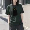 "Midnight Cat" Heavyweight Unisex Crewneck T-shirt | Gildan 5000