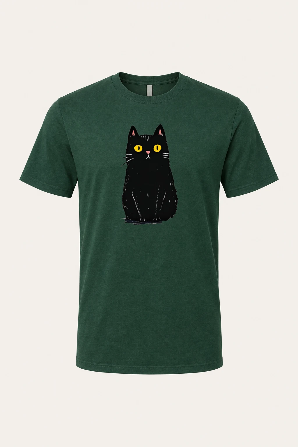 "Midnight Cat" Heavyweight Unisex Crewneck T-shirt | Gildan 5000