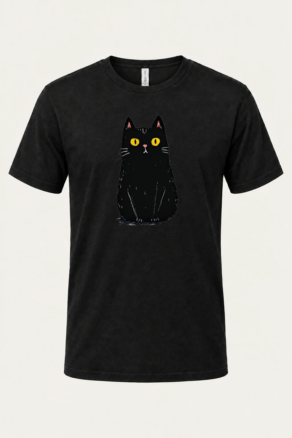 "Midnight Cat" Heavyweight Unisex Crewneck T-shirt | Gildan 5000