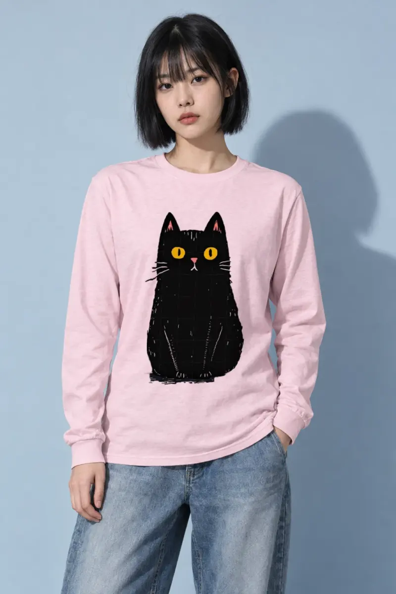 "Midnight Cat" Unisex Longsleeve T-shirt