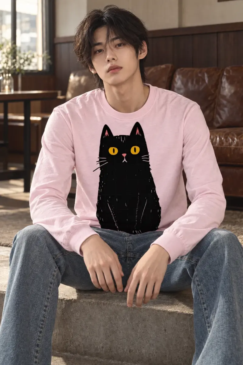 "Midnight Cat" Unisex Longsleeve T-shirt