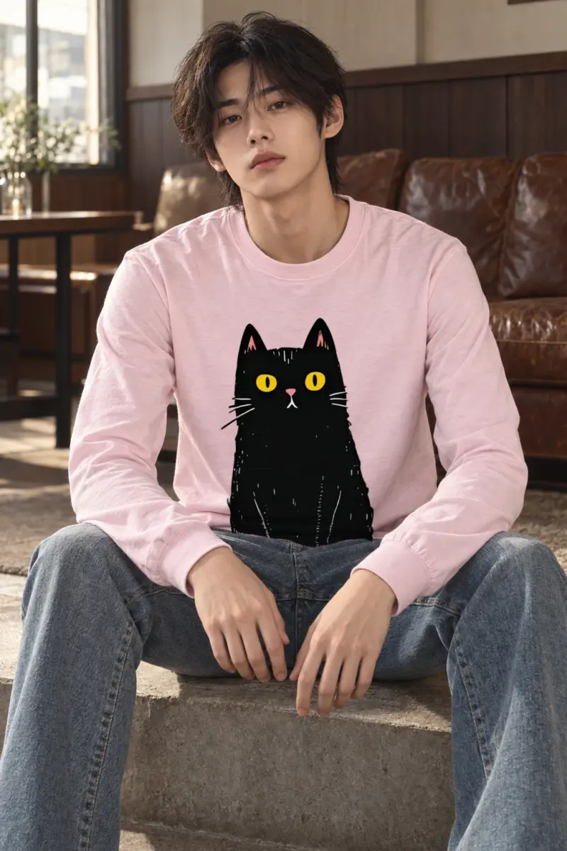 "Midnight Cat" Unisex Longsleeve T-shirt