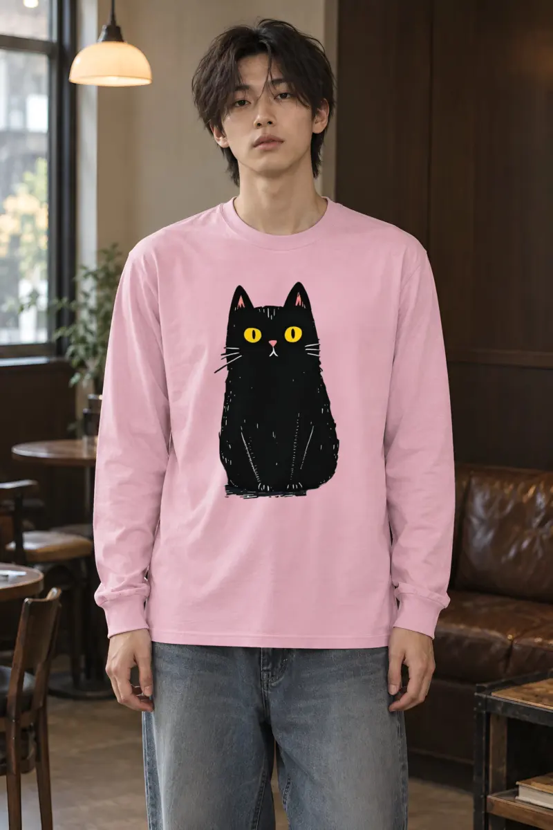"Midnight Cat" Unisex Longsleeve T-shirt